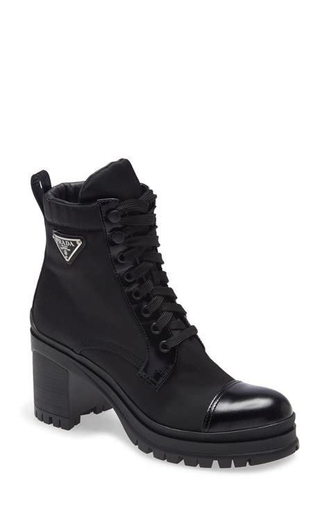 prada boots wednesday|Prada block heel combat boots.